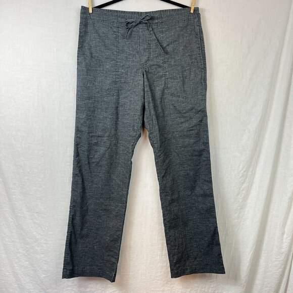 Prana Hemp Blend Wide Leg Pull On Drawstring Pants Womens M Minimalist Boho - Picture 1 of 11